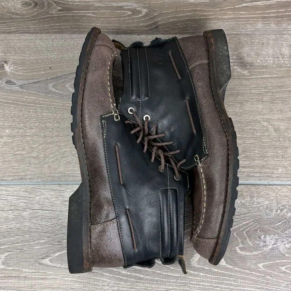 Timberland Earthkeepers 73173 Men's Sz 8.5M Black Brown Leather Mid Chukka Boots